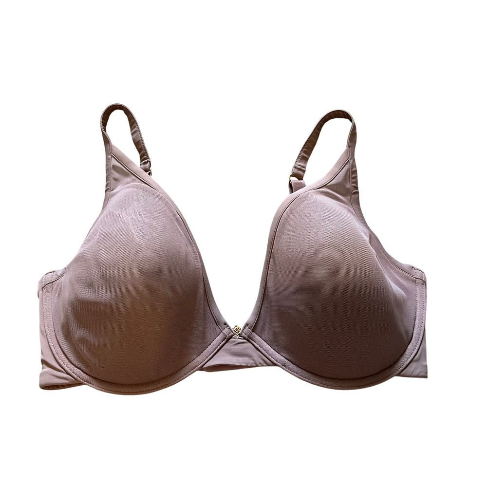 ThirdLove 24/7 Classic Contour Plunge Bra Mauve Taupe 34F Gold Hardware RN139833